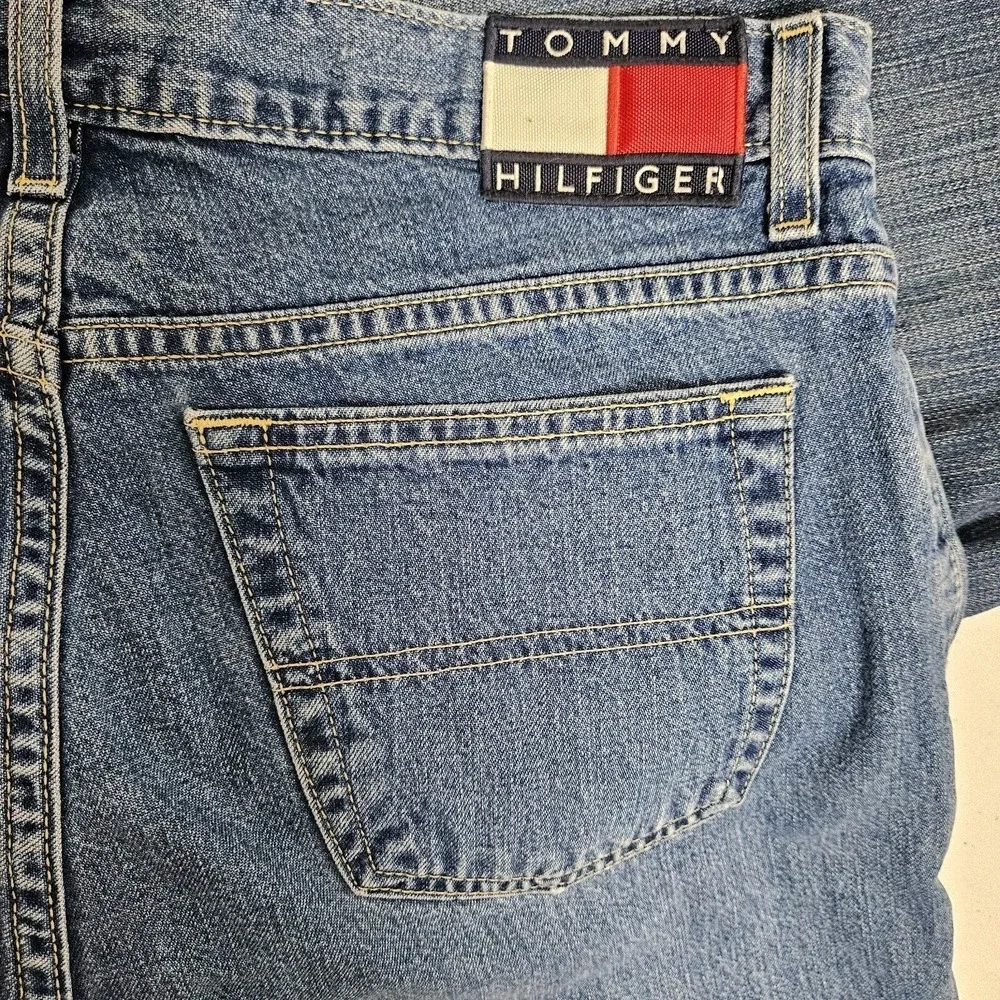 Tommy‎ Jeans Denim Mens 31x30 Blue Straight Leg Button Fly Vintage Flag Logo Y2K
